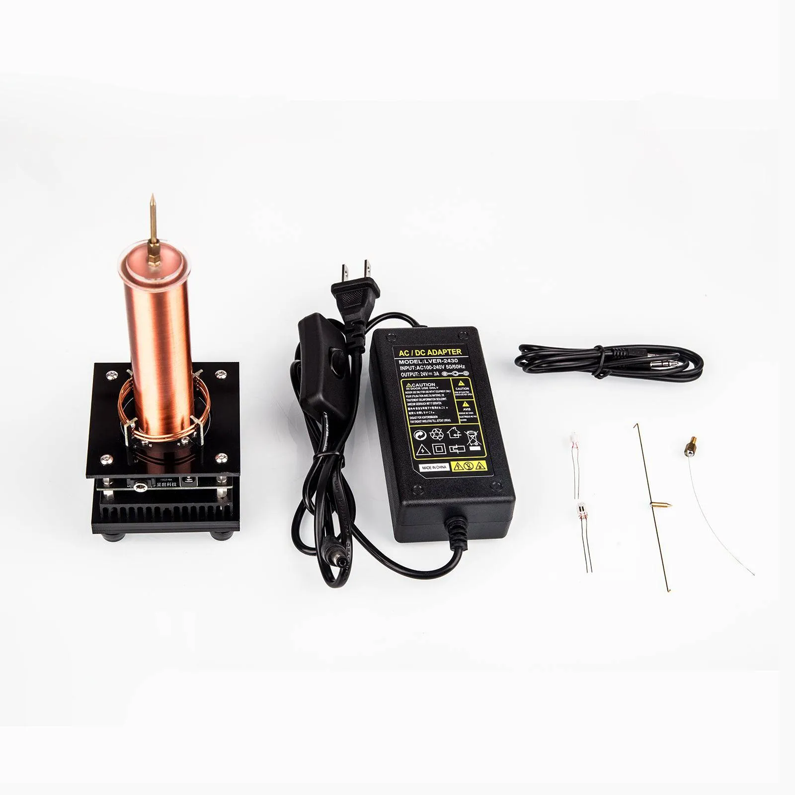 3-in-1 Musical Tesla Coil Plasma Speaker Kit Wireless Transmission Physics Toy with Rotating Arc