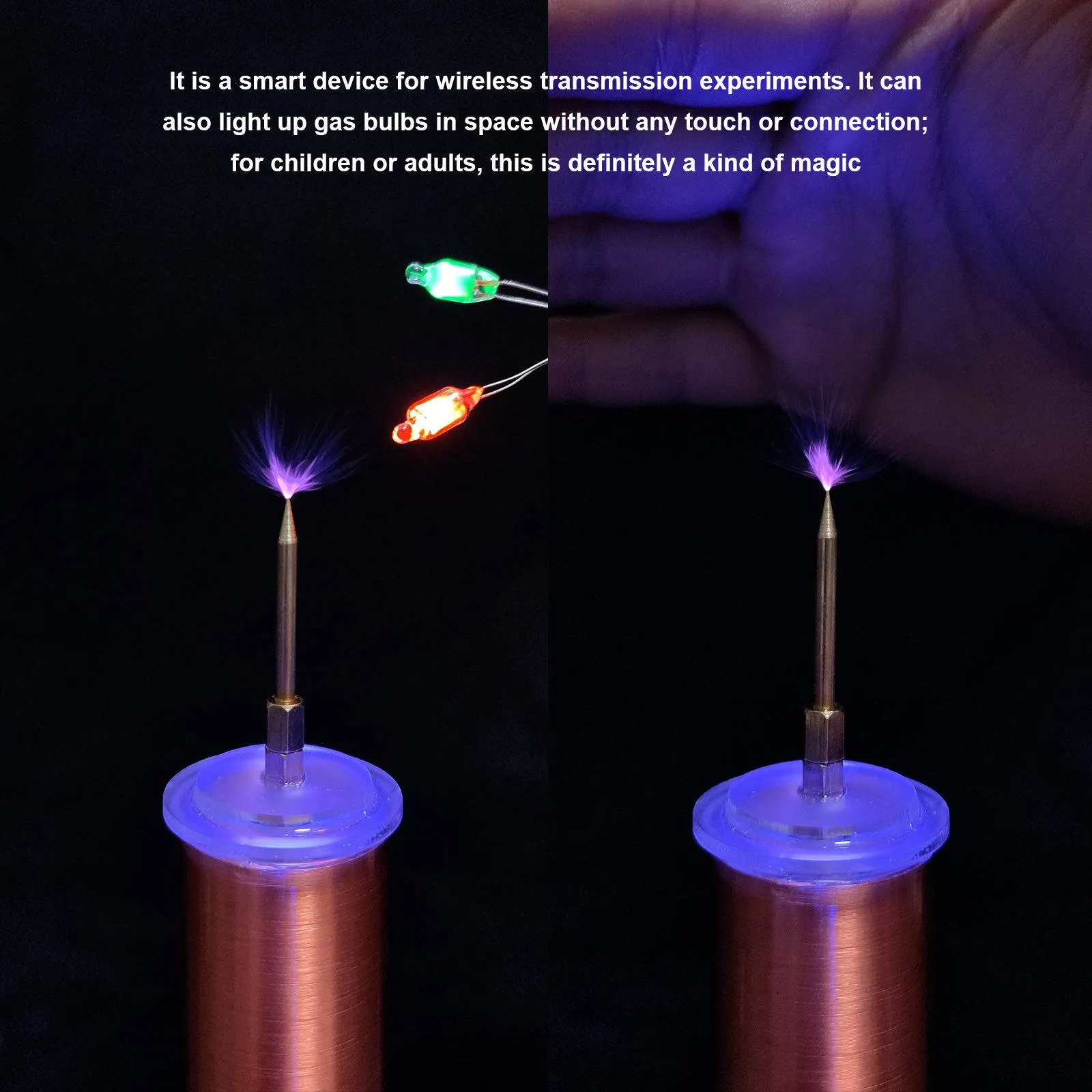 3-in-1 Musical Tesla Coil Plasma Speaker Kit Wireless Transmission Physics Toy with Rotating Arc