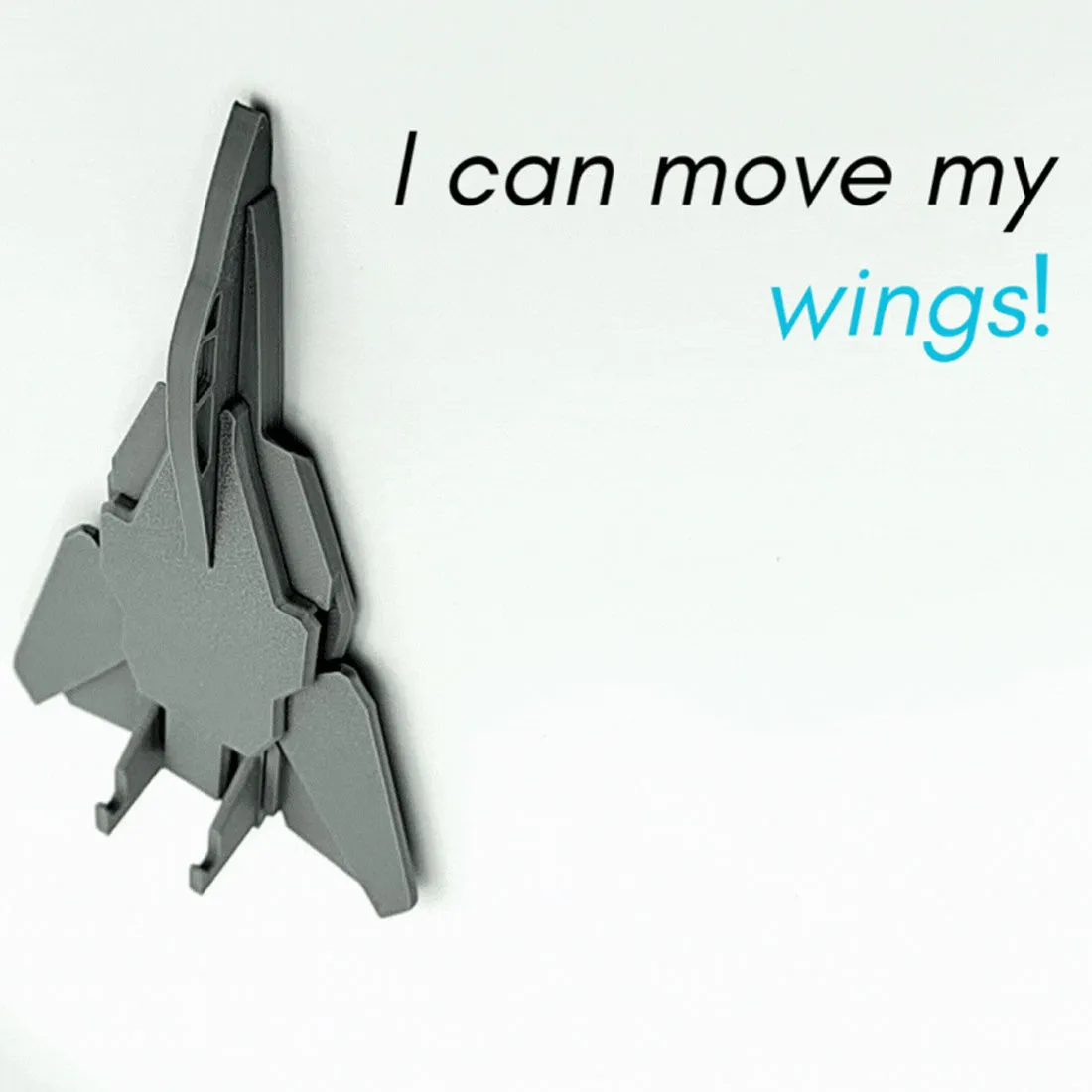 3D Printed F-14 Tomcat Fighter Jet Key Hook Holder with Moving Wings