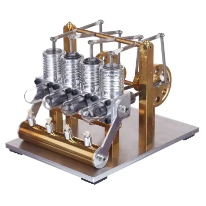 4 Cylinder Inline Stirling Engine Model External Combustion Physics Science Experiment Gift