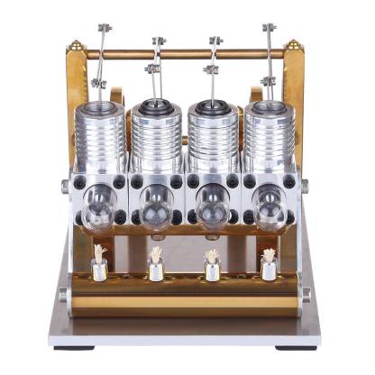 4 Cylinder Inline Stirling Engine Model External Combustion Physics Science Experiment Gift