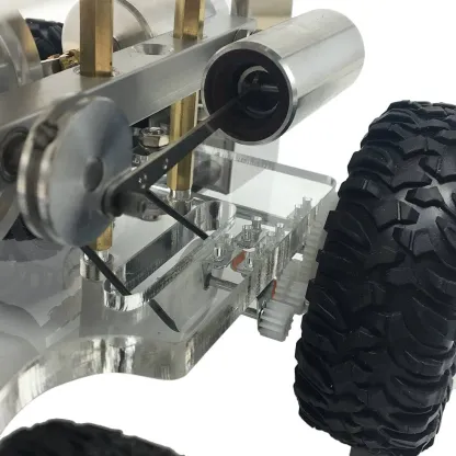 4 Wheels Stirling Engine Powered Tractor Model Car Physics Experiment Science Gift