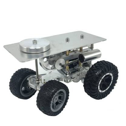 4 Wheels Stirling Engine Powered Tractor Model Car Physics Experiment Science Gift