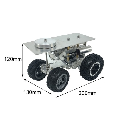 4 Wheels Stirling Engine Powered Tractor Model Car Physics Experiment Science Gift