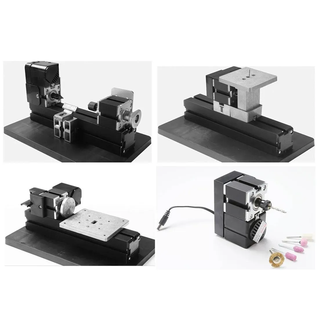 4 in 1 Mini Motorized Machine Tool Kit DIY Woodworking Lathe Sander Saw for Model Making