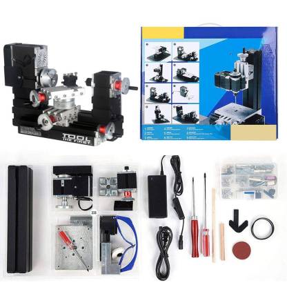 4 in 1 Mini Motorized Machine Tool Kit DIY Woodworking Lathe Sander Saw for Model Making