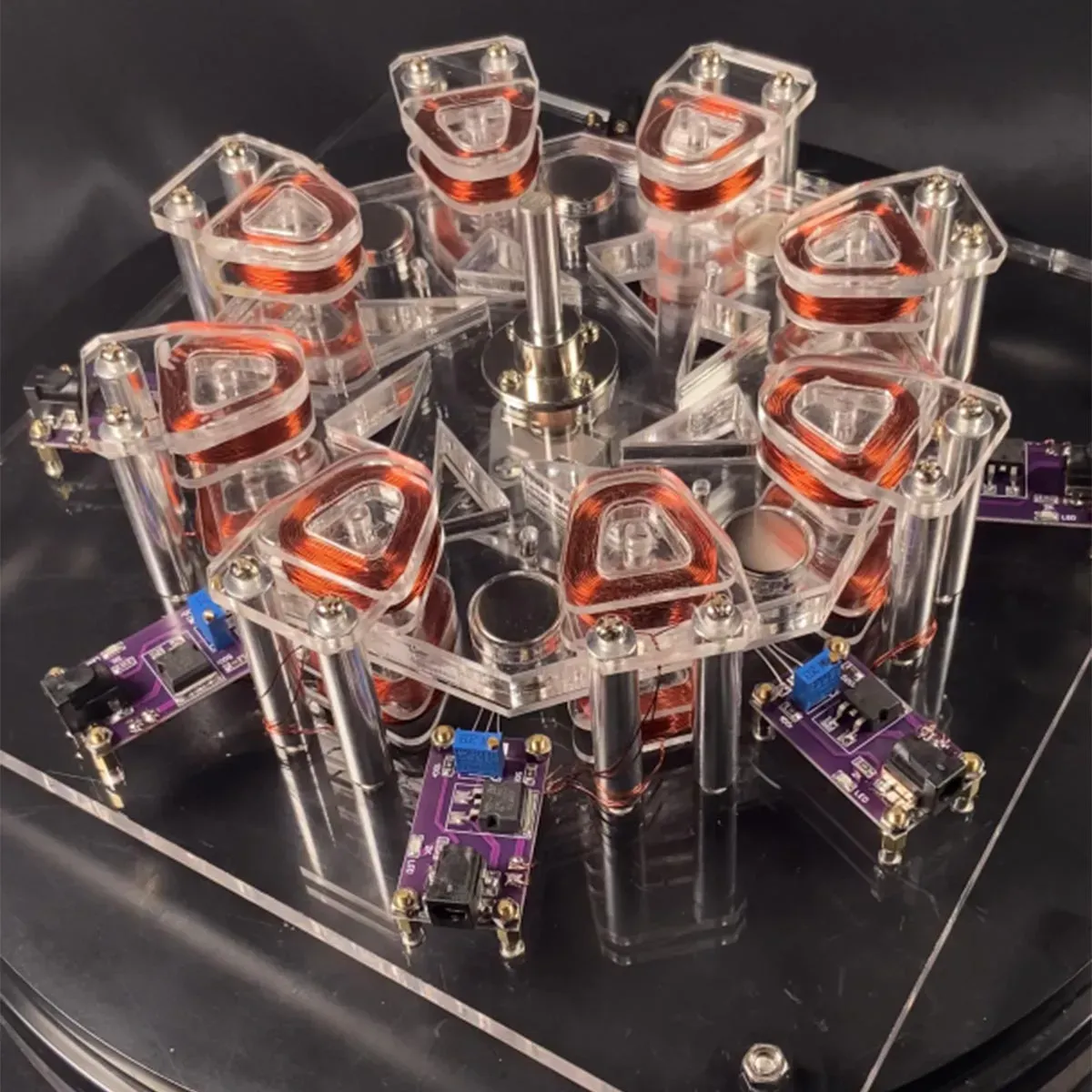 8-Stage Coil Star Disk Motor High Speed 10000RPM Physics Science Experiment Model