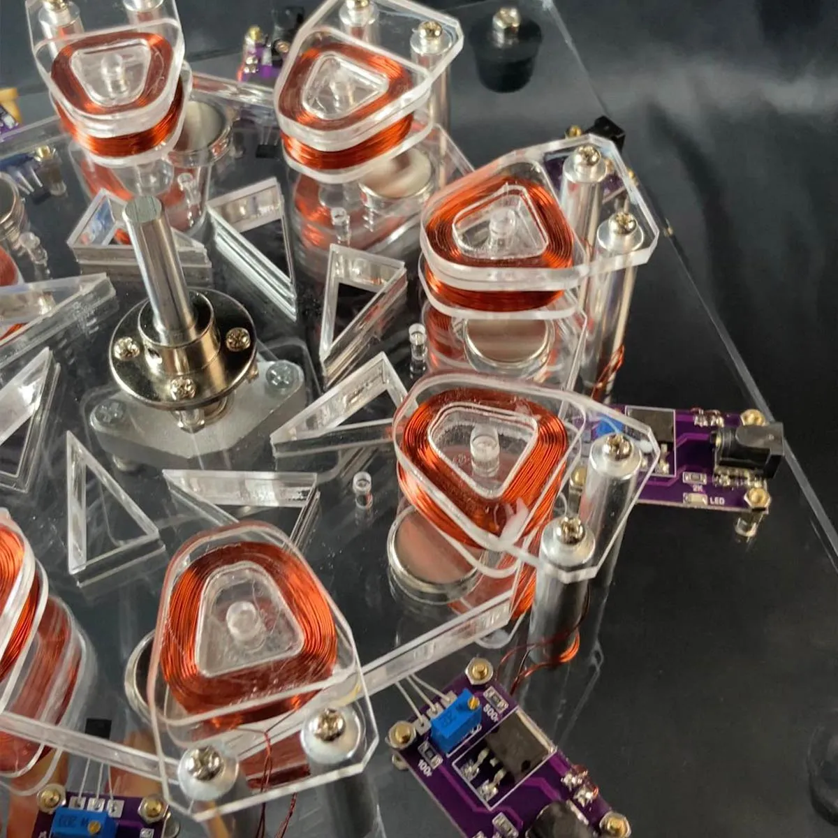 8-Stage Coil Star Disk Motor High Speed 10000RPM Physics Science Experiment Model