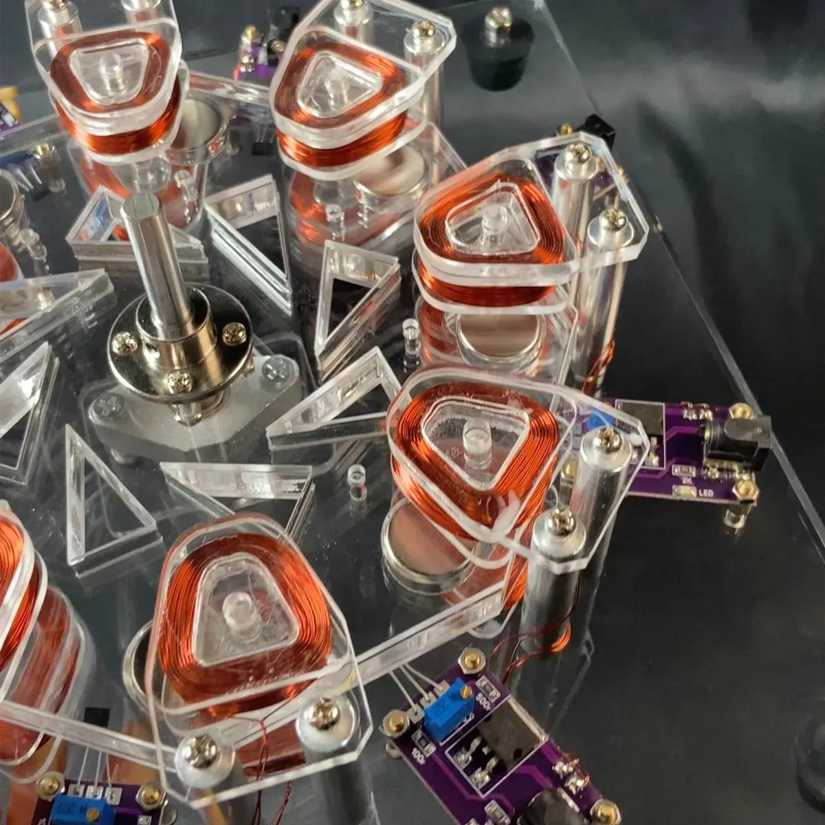 8-Stage Coil Star Disk Motor High Speed 10000RPM Physics Science Experiment Model