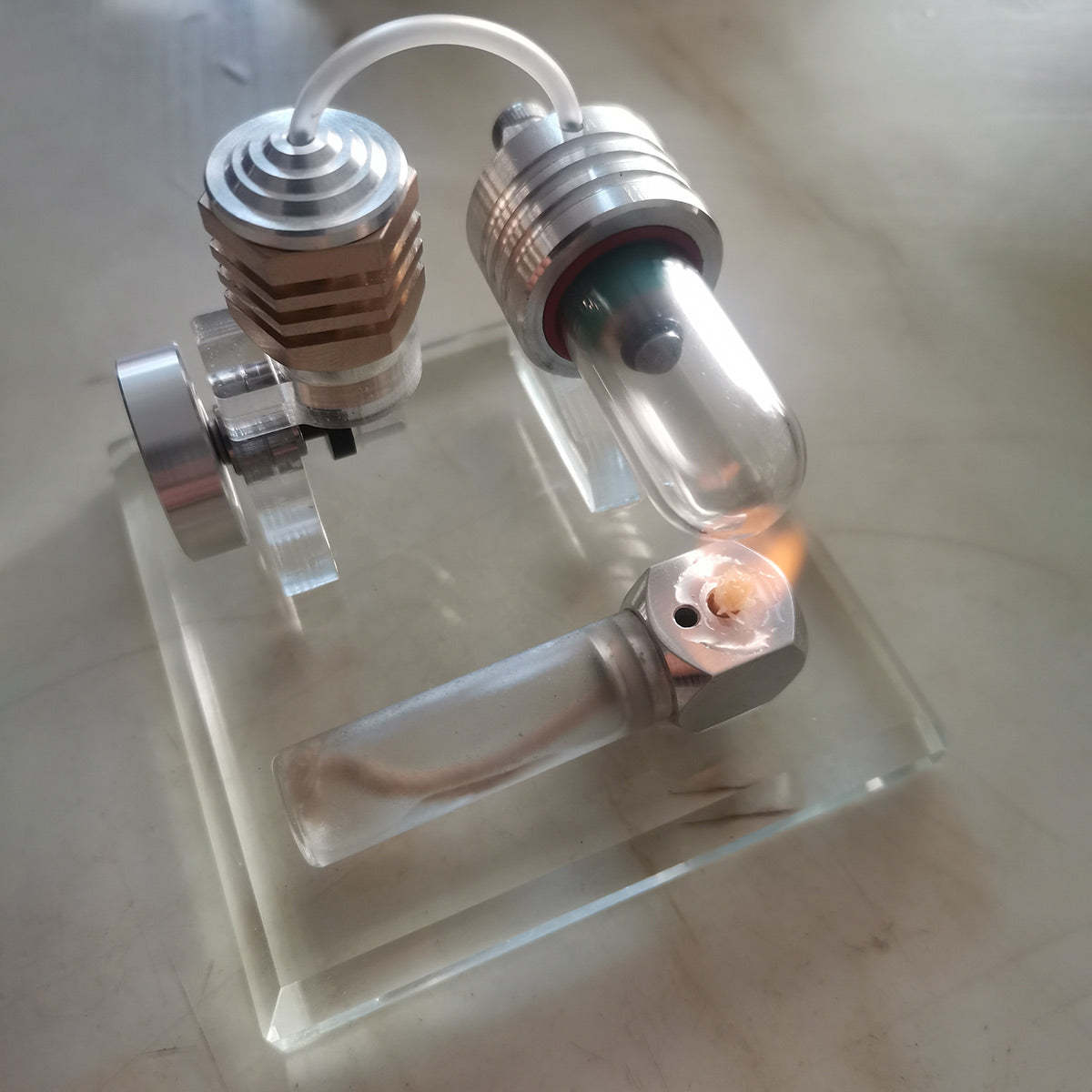 Adjustable Speed Stirling Engine Model Vertical Flywheel Physics Science Experiment Toy-helloworld7
