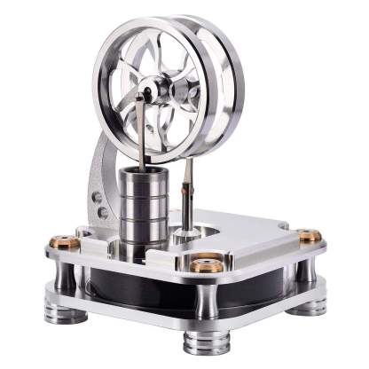 All-Metal Low Temperature Stirling Engine Model Twin Flywheel Heat Powered Physics Toy