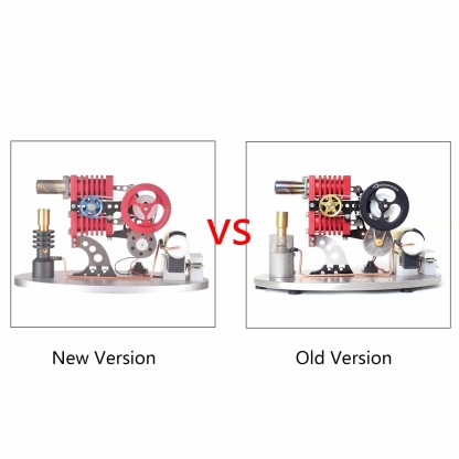 Alpha Type Double Cylinder Butane Stirling Engine Generator Model Metal Physics Experiment Toy-helloworld7