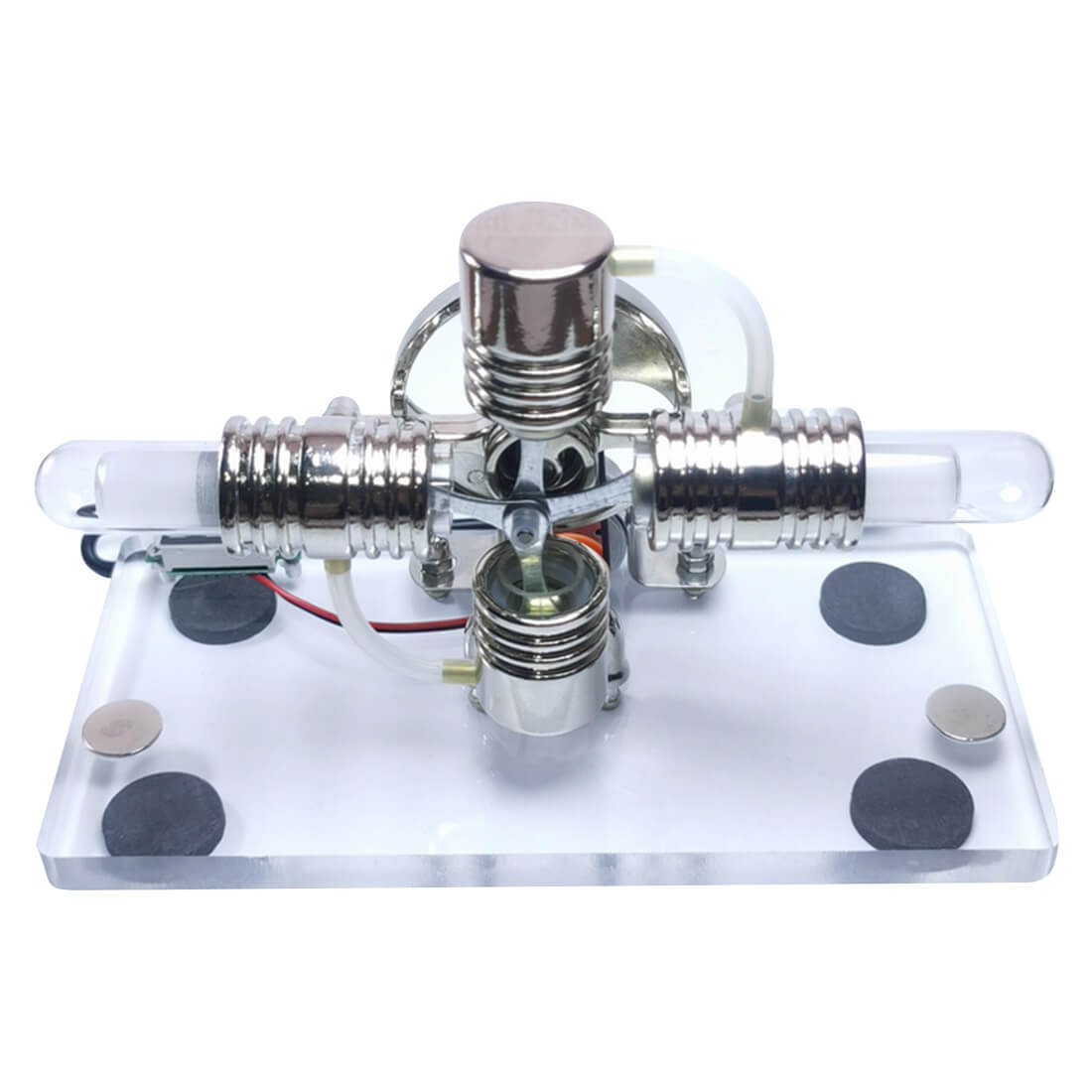 Alpha Type Horizontal Opposed Stirling Engine Model with Generator Science Gift