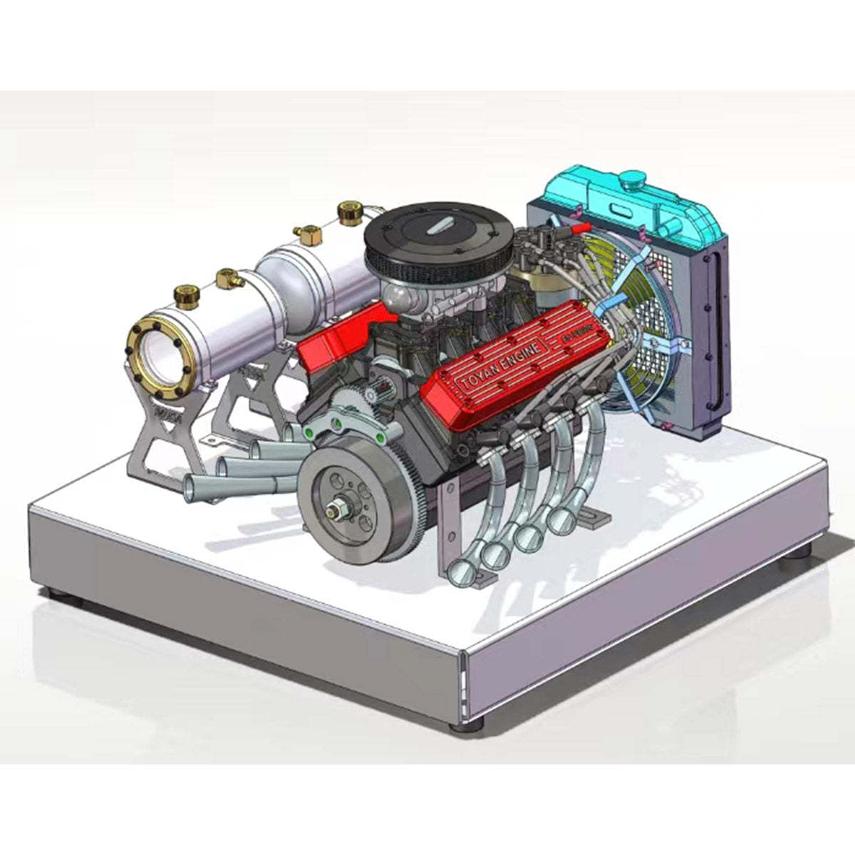 TOYAN FS-V800WGPC DIY V8 Gasoline Engine Model Kit Water Cooled 4 Stroke-helloworld7