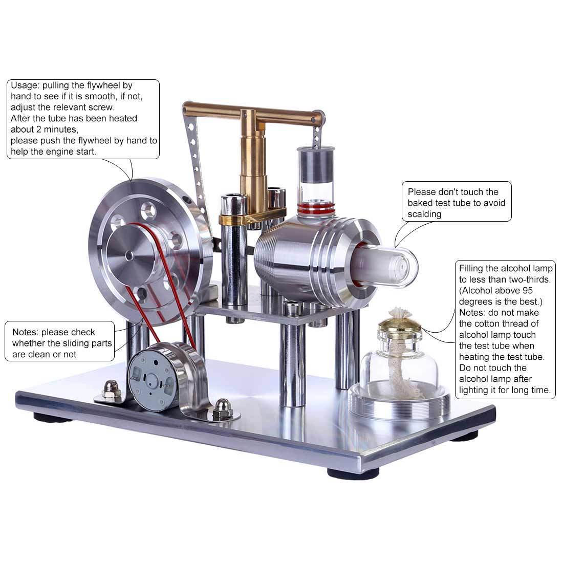 Balance Style Stirling Engine Generator Model Metal Physics Experiment Toy with Colorful LED-helloworld7