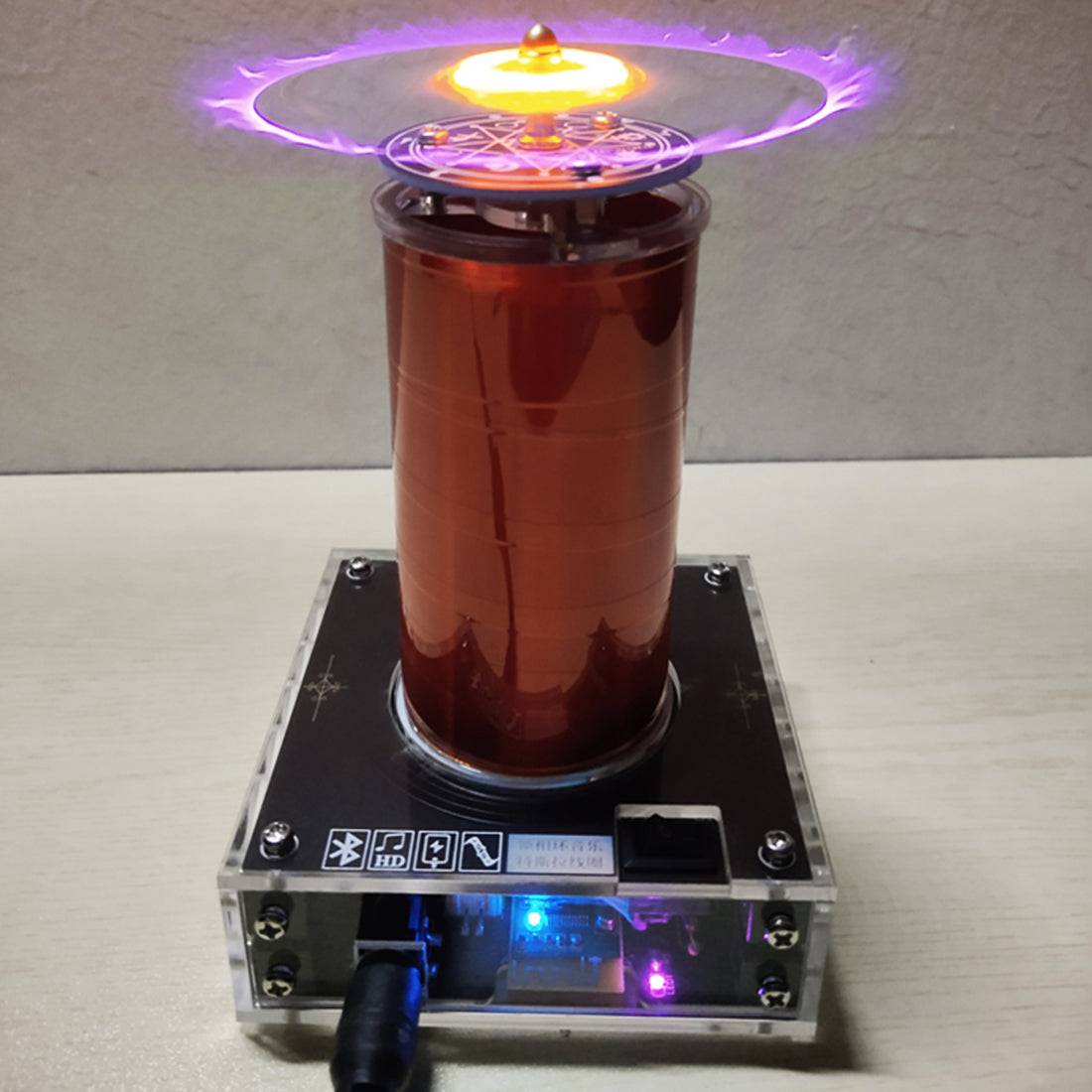 Bluetooth Music Tesla Coil PLLSSTC Plasma Speaker with Ionic Windmill Effect Science Toy-helloworld7