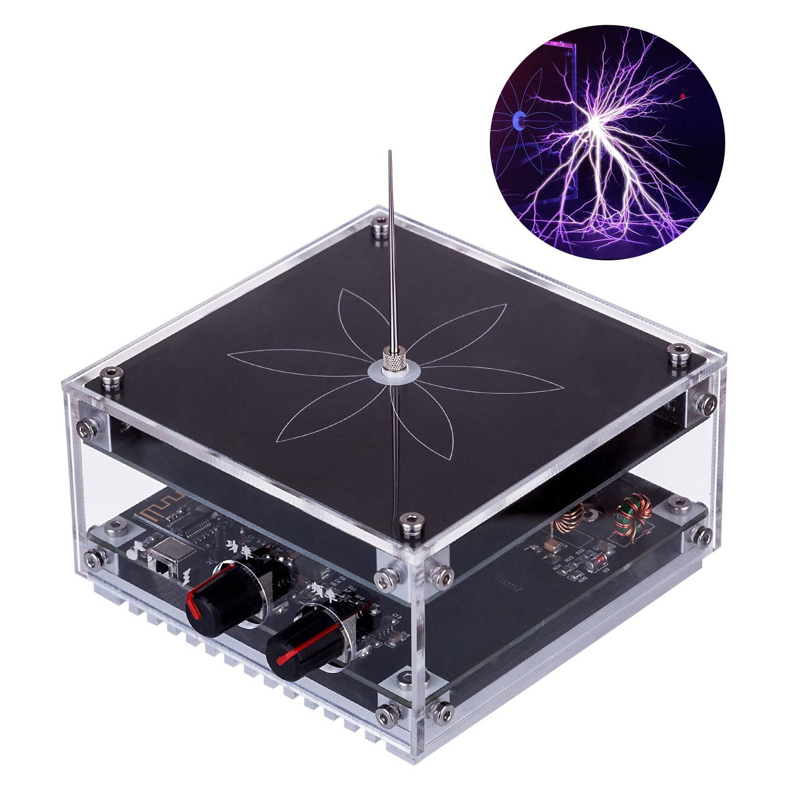 Flat PCB Bluetooth Musical Tesla Coil Touchable Artificial Lightning Generator Plasma Speaker