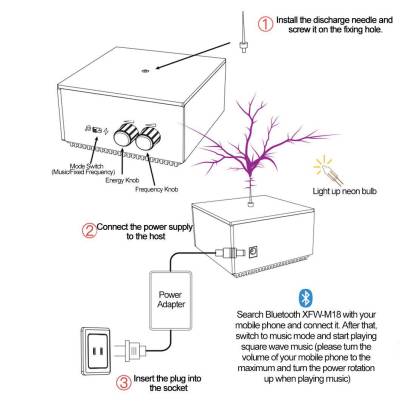 Flat PCB Bluetooth Musical Tesla Coil Touchable Artificial Lightning Generator Plasma Speaker