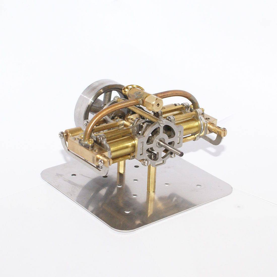 Brass Mini V4 Steam Engine Model 4-Cylinder Marine Power Physics Toy