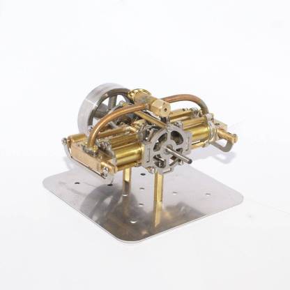 Brass Mini V4 Steam Engine Model 4-Cylinder Marine Power Physics Toy