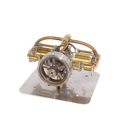 Brass Mini V4 Steam Engine Model 4-Cylinder Marine Power Physics Toy