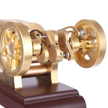 Brass Two-Cylinder Flame Licker Vacuum Engine Model Gift