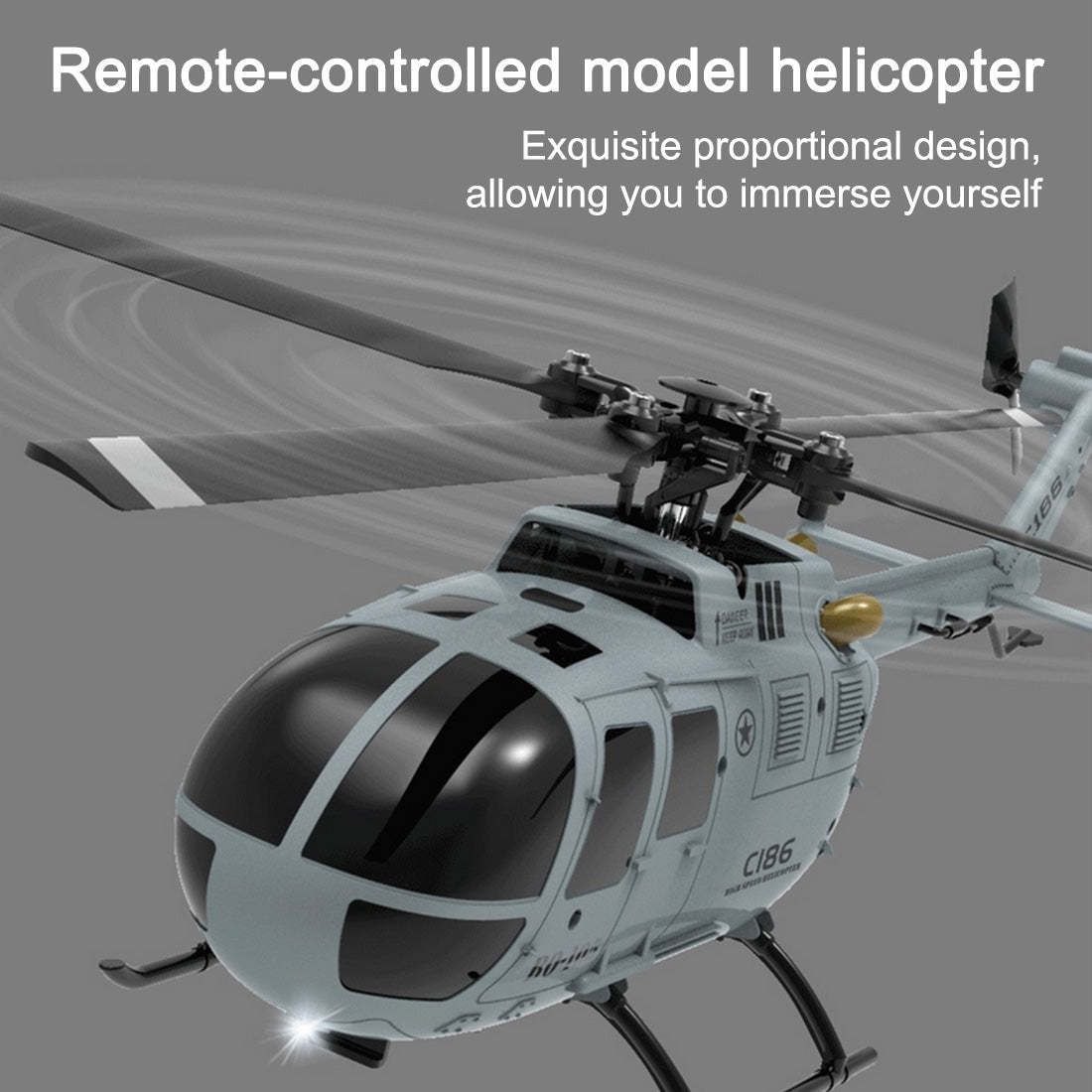 C186 BO105 4CH RC Armed Helicopter with Optical Flow & Altitude Hold RTF-helloworld7