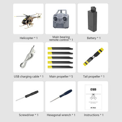 C189 MD500 Little Bird 1/28 Scale 4CH Dual Brushless RC Helicopter RTF Optical Flow-helloworld7