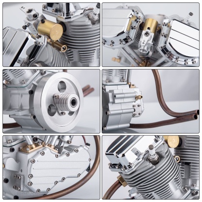 CISON FG-VT9 V2 9cc V-Twin 4 Stroke Gasoline Engine Model Full Set with Base & Tank-helloworld7