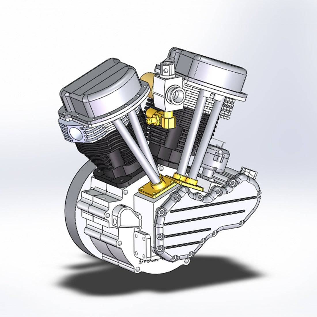 CISON FG-VT9 V2 9cc V-Twin 4 Stroke Gasoline Engine Model Full Set with Base & Tank-helloworld7