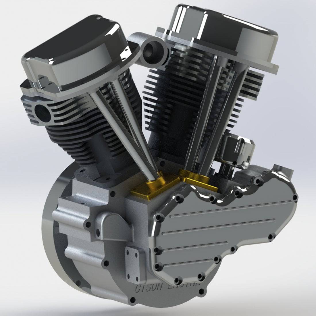 CISON FG-VT9 V2 9cc V-Twin 4 Stroke Gasoline Engine Model Full Set with Base & Tank-helloworld7