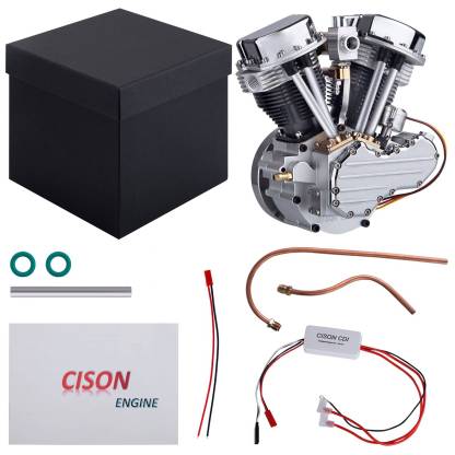 CISON FG-VT9 9cc V-Twin 4 Stroke Air Cooled Gasoline Engine Model for RC Cars Black-helloworld7