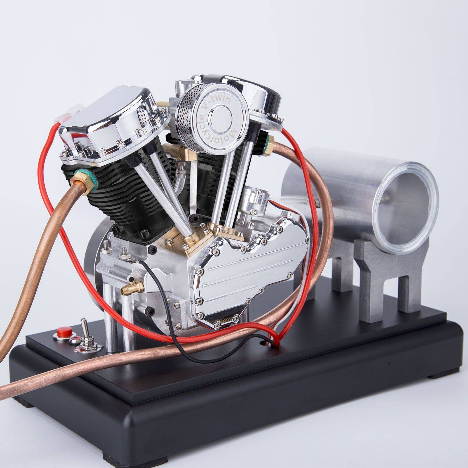 CISON FG-VT9 9cc V-Twin 4 Stroke Gasoline Engine Model Full Set with Base & Tank-helloworld7
