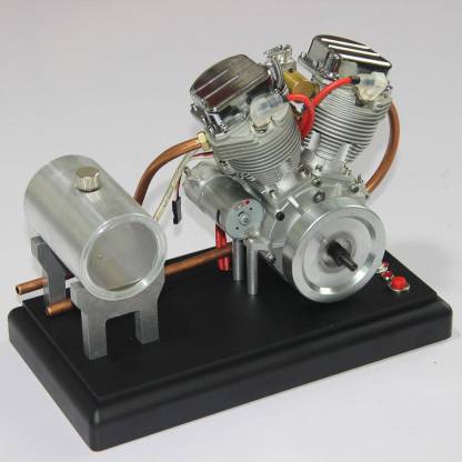 CISON FG-VT9 V2 9cc V-Twin 4 Stroke Gasoline Engine Model Full Set with Base & Tank-helloworld7