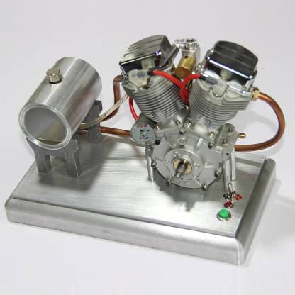 CISON FG-VT9 V2 9cc V-Twin 4 Stroke Gasoline Engine Model Full Set with Base & Tank-helloworld7