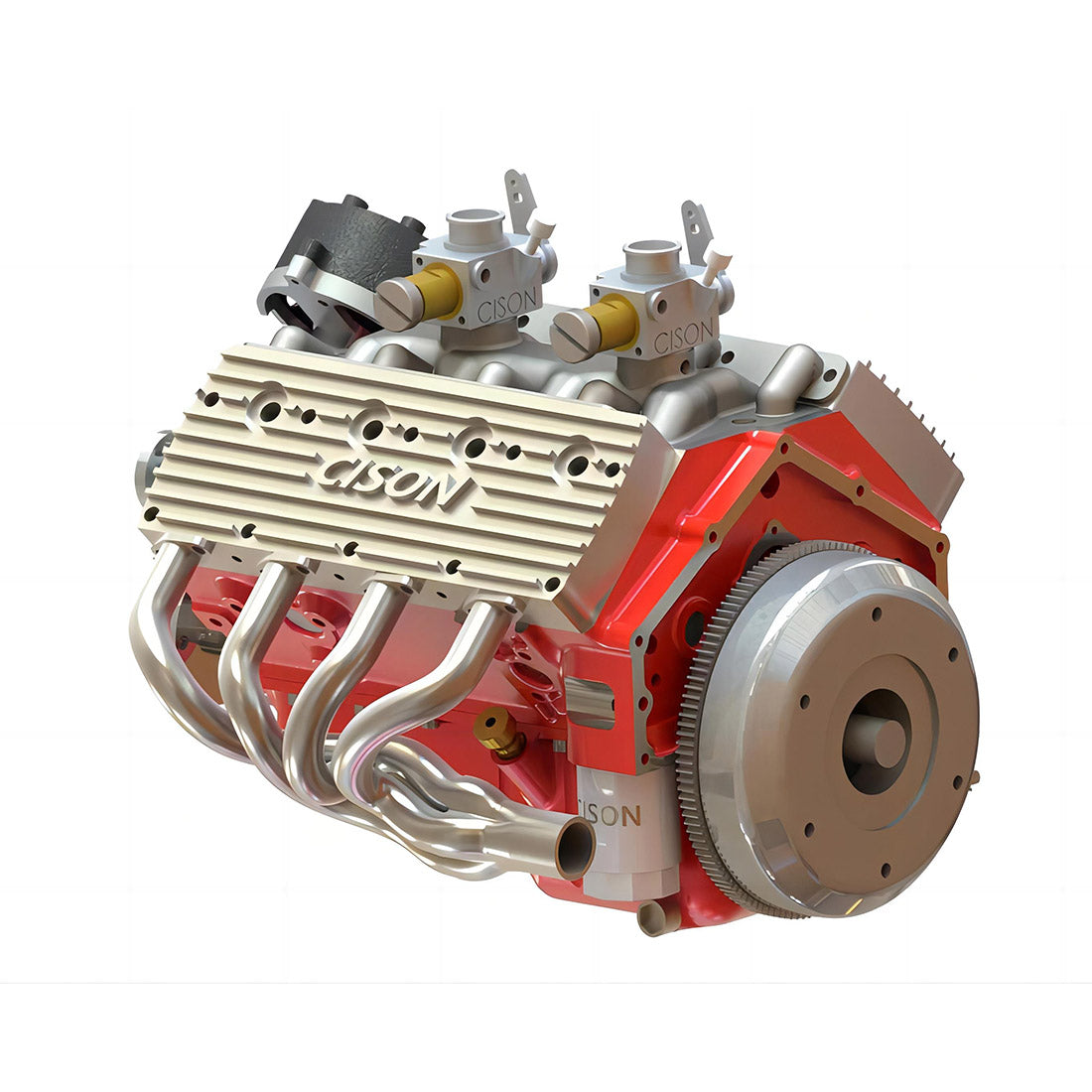 Cison V8-440 44cc Flathead V8 Engine Kit with Metal Base - DIY 4 Stroke RC Model-helloworld7
