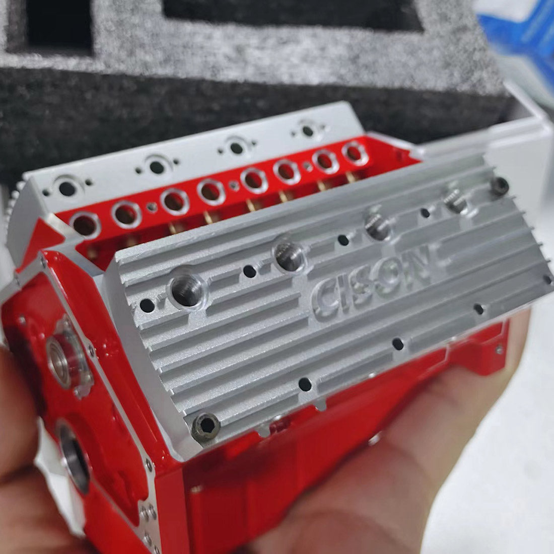 Cison V8-440 44cc Flathead V8 Engine Kit with Metal Base - DIY 4 Stroke RC Model-helloworld7