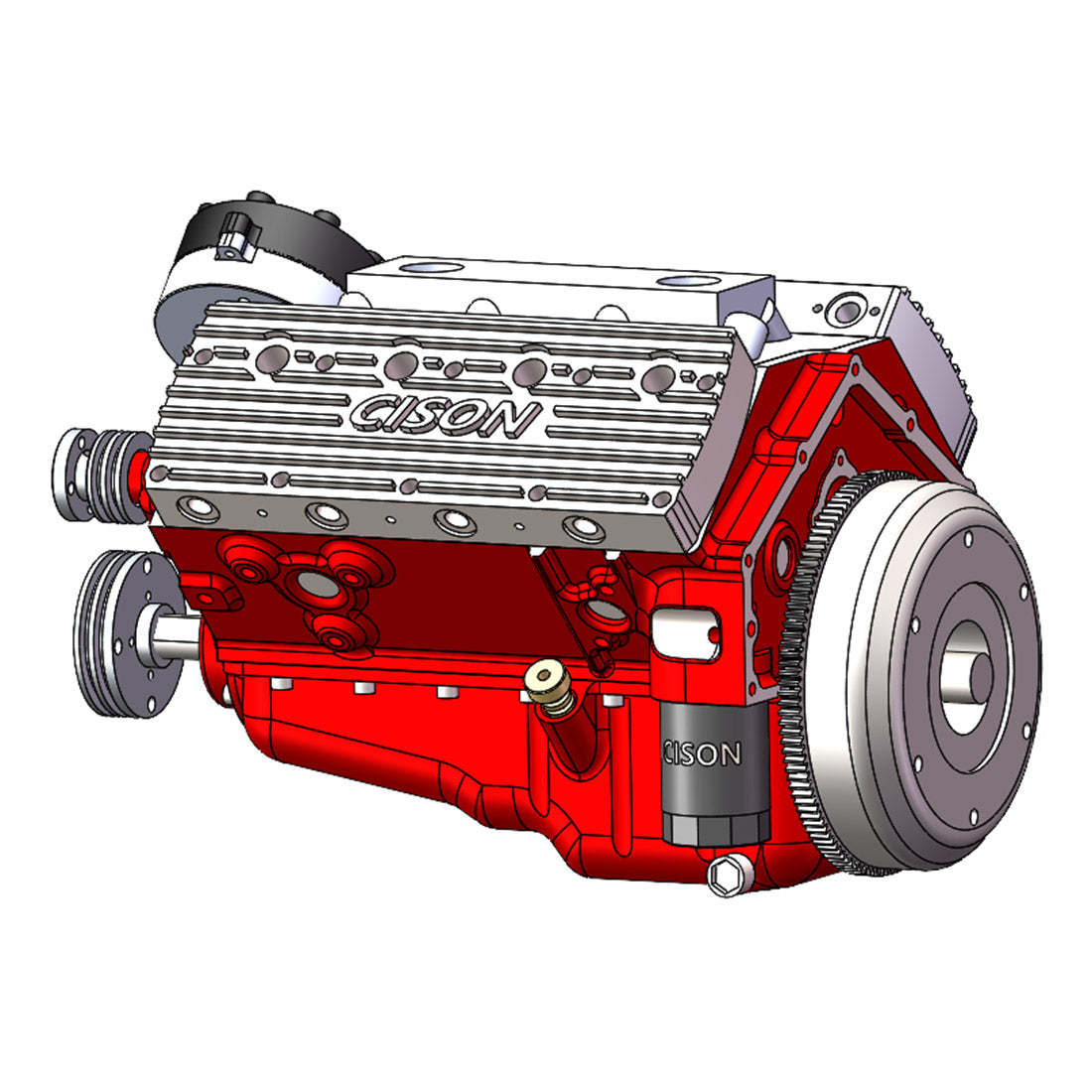 Cison V8-440 44cc Flathead V8 Engine Kit with Metal Base - DIY 4 Stroke RC Model-helloworld7