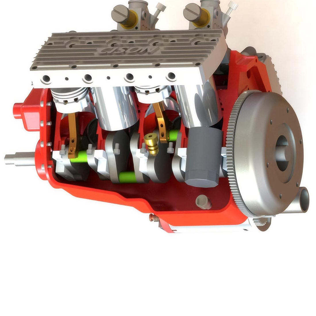 Cison V8-440 44cc Flathead V8 Engine Kit with Metal Base - DIY 4 Stroke RC Model-helloworld7