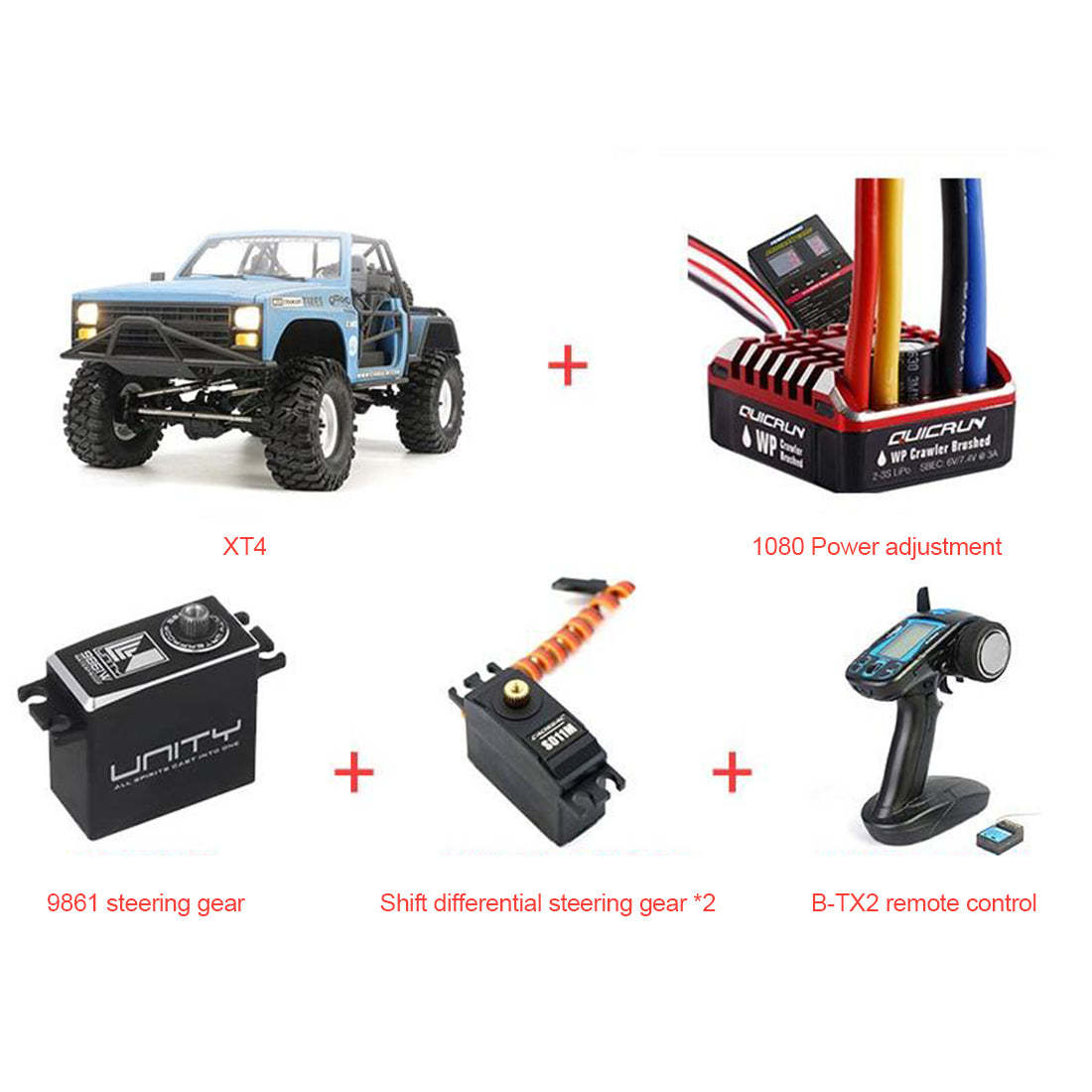 CROSSRC XT4 1/10 Scale 4WD Electric Off Road Crawler Kit 2 Speed Gearbox Diff Locks-helloworld7