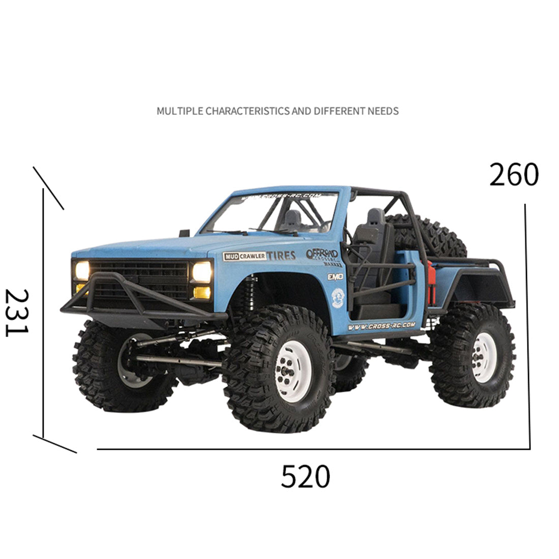 CROSSRC XT4 1/10 Scale 4WD Electric Off Road Crawler Kit 2 Speed Gearbox Diff Locks-helloworld7