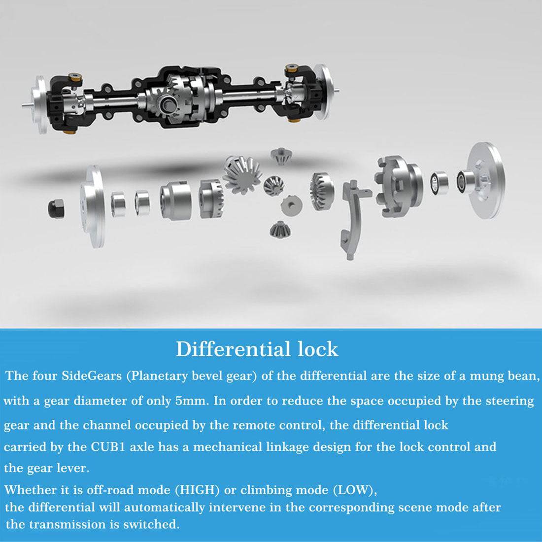 Capo CUB1 1/18 Scale Full Metal 4WD RC Crawler Kit with 2-Speed Gearbox & Diff Lock-helloworld7