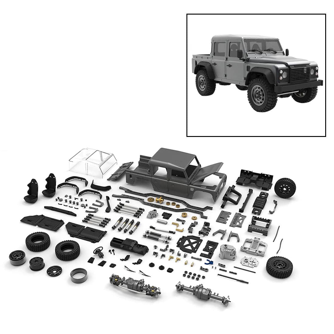Capo CUB1 1/18 Scale Full Metal 4WD RC Crawler Kit with 2-Speed Gearbox & Diff Lock-helloworld7