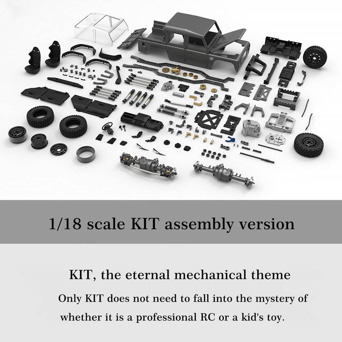 Capo CUB1 1/18 Scale Full Metal 4WD RC Crawler Kit with 2-Speed Gearbox & Diff Lock-helloworld7