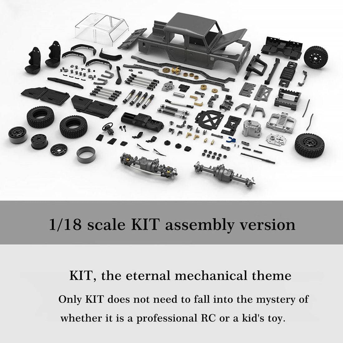 Capo CUB1 1/18 Scale Full Metal 4WD RC Crawler Kit with 2-Speed Gearbox & Diff Lock-helloworld7
