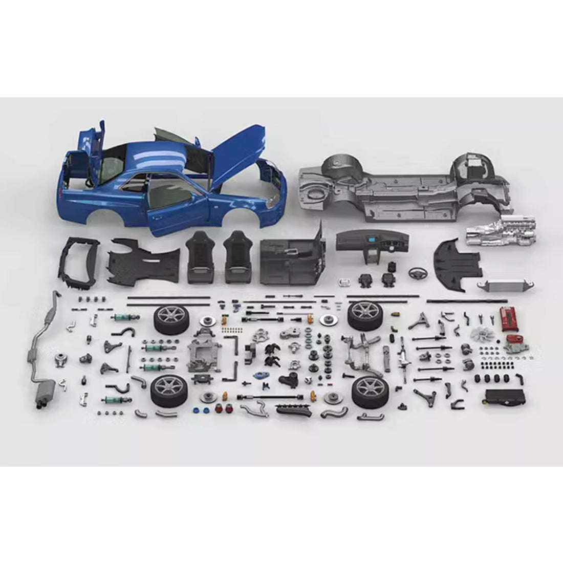 Capo GTR Skyline R34 1/8 Scale Magnesium Alloy RC Drift Car Kit 10th Anniversary Edition