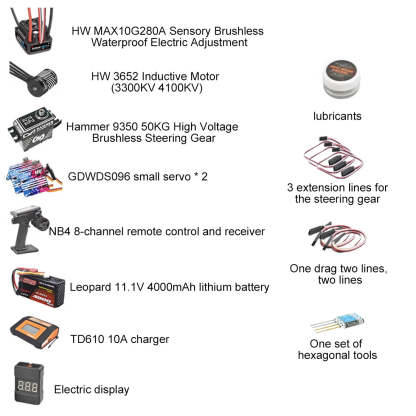 Capo Skyline GTR R34 Electronic Upgrade Kit Basic Version with Motor ESC Servo Remote Battery-helloworld7