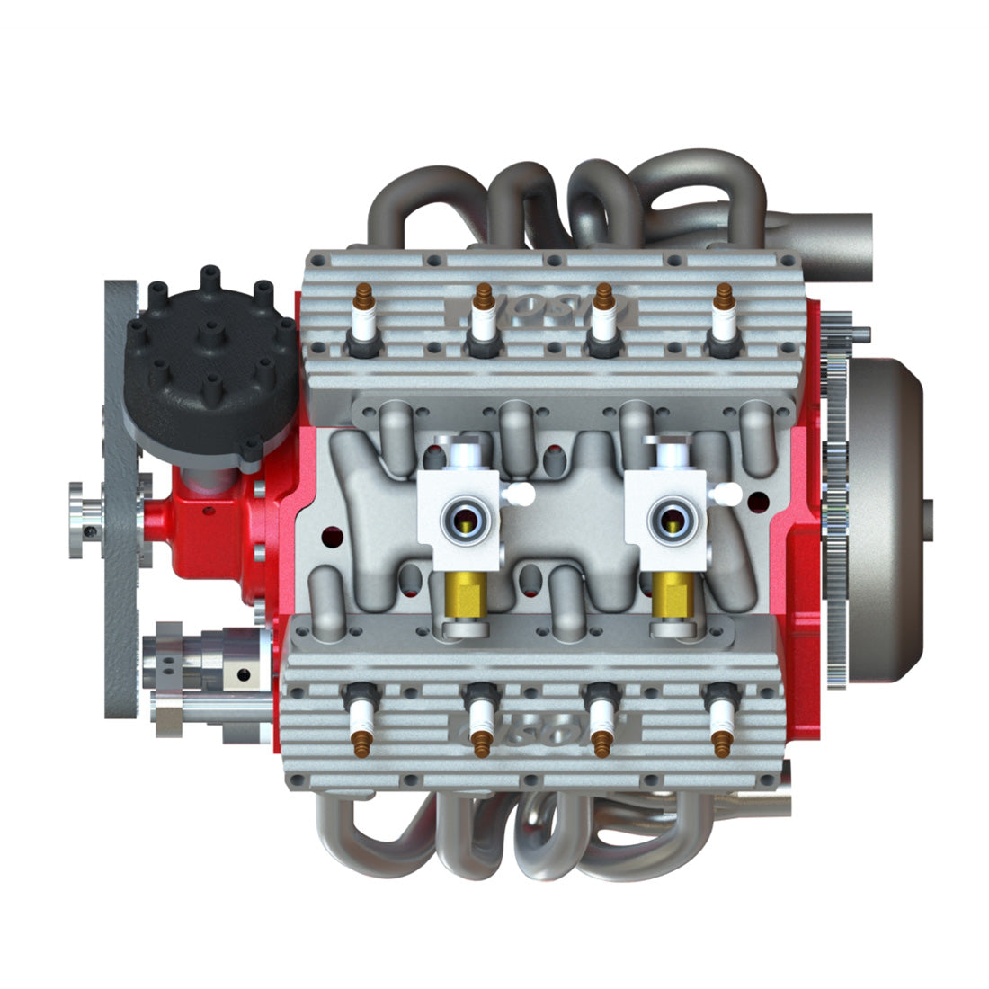 Cison V8-440 44cc Flathead V8 Engine Kit with Metal Base - DIY 4 Stroke RC Model-helloworld7