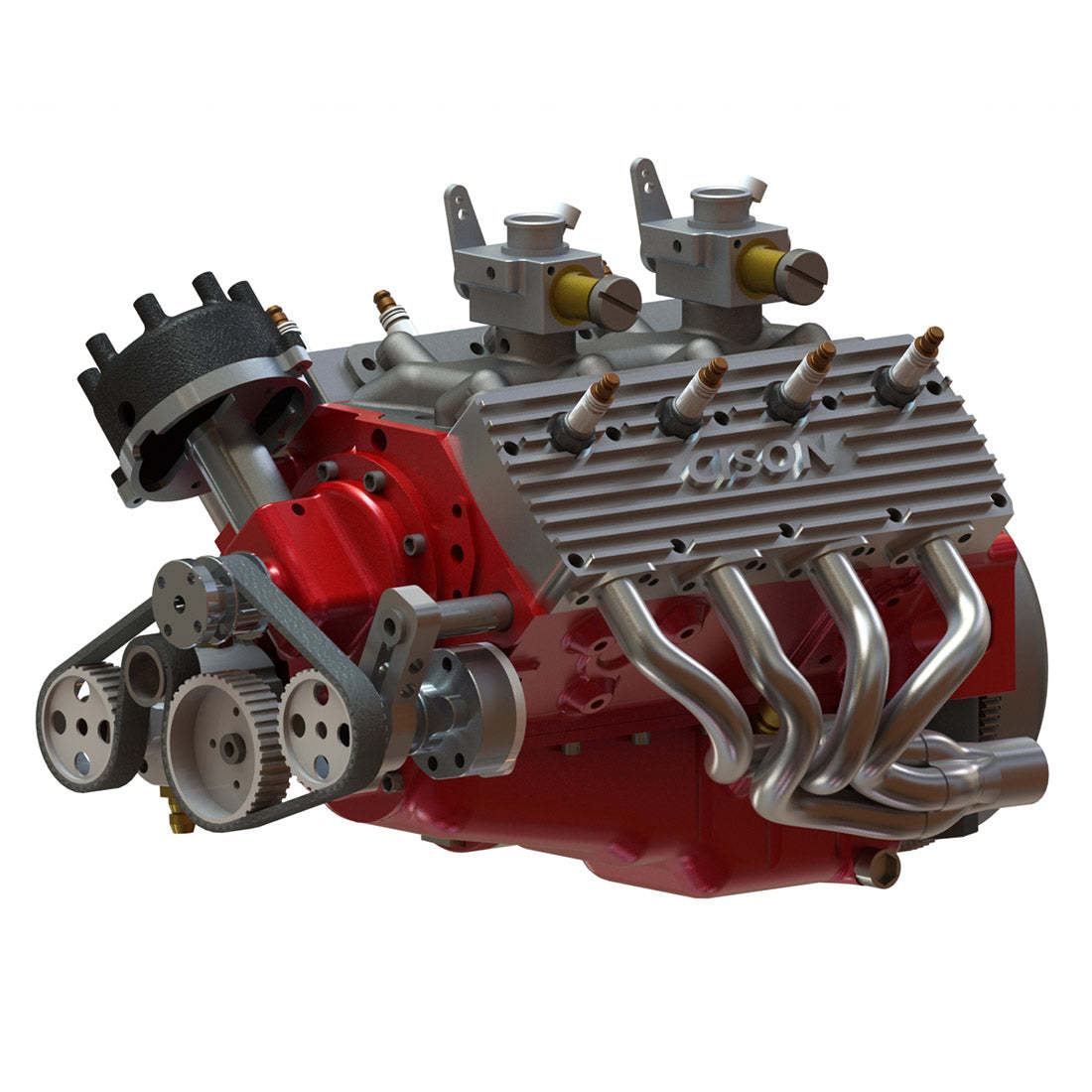 Cison V8-440 44cc Flathead V8 Engine Kit with Metal Base - DIY 4 Stroke RC Model-helloworld7