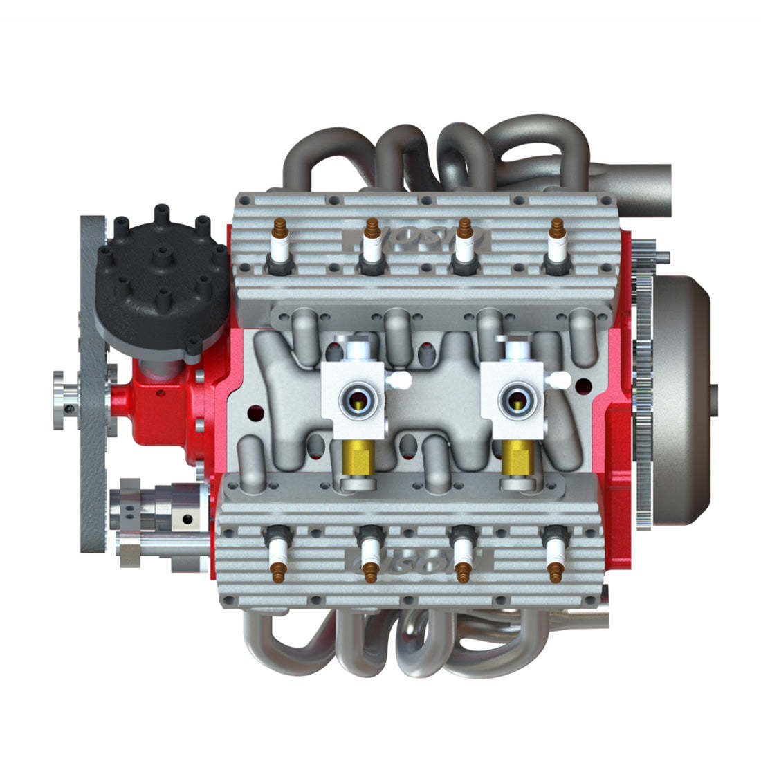 Cison V8-440 44cc Flathead V8 Engine Kit with Metal Base - DIY 4 Stroke RC Model-helloworld7